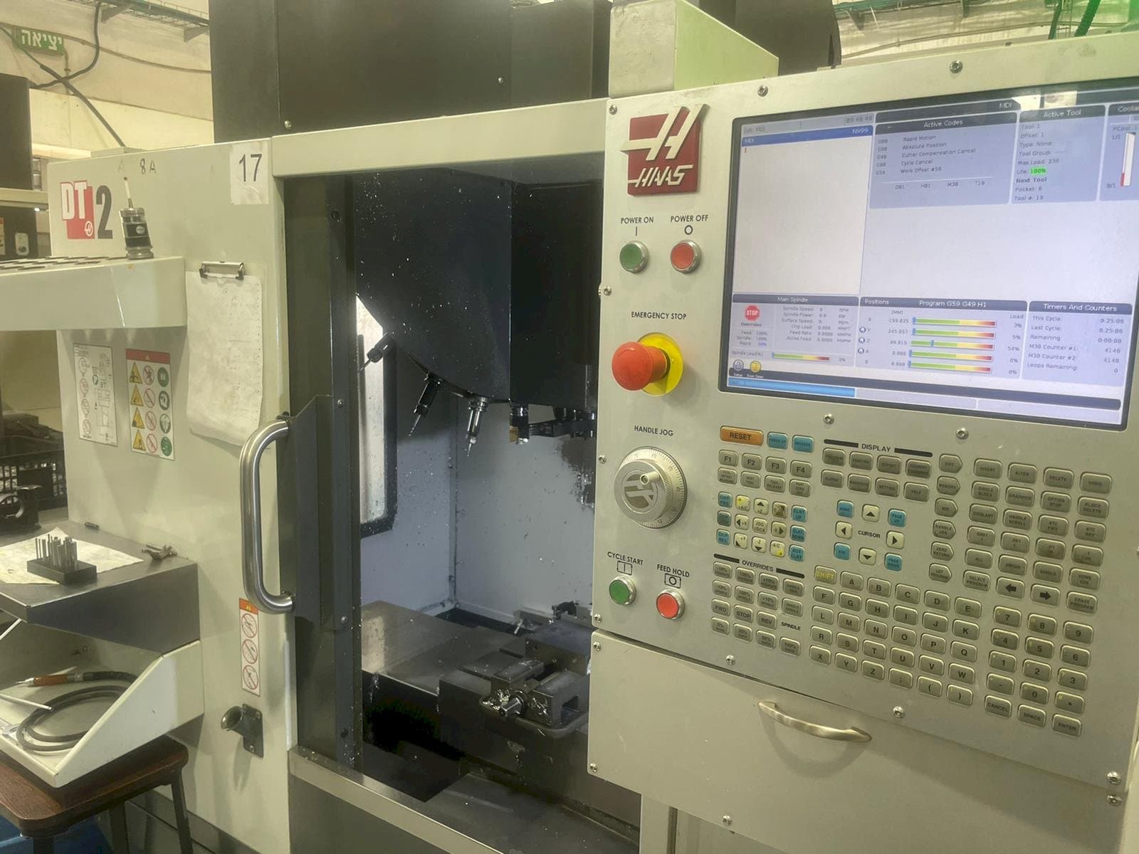 Front view of HAAS DT-2  machine