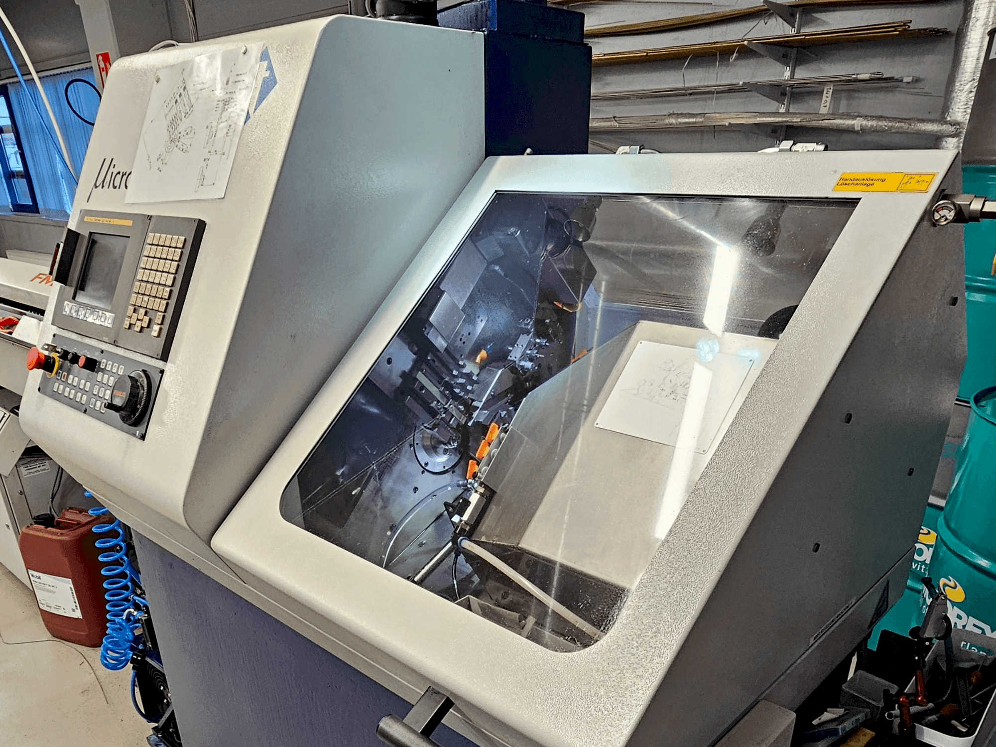 Front view of TORNOS Micro 8  machine