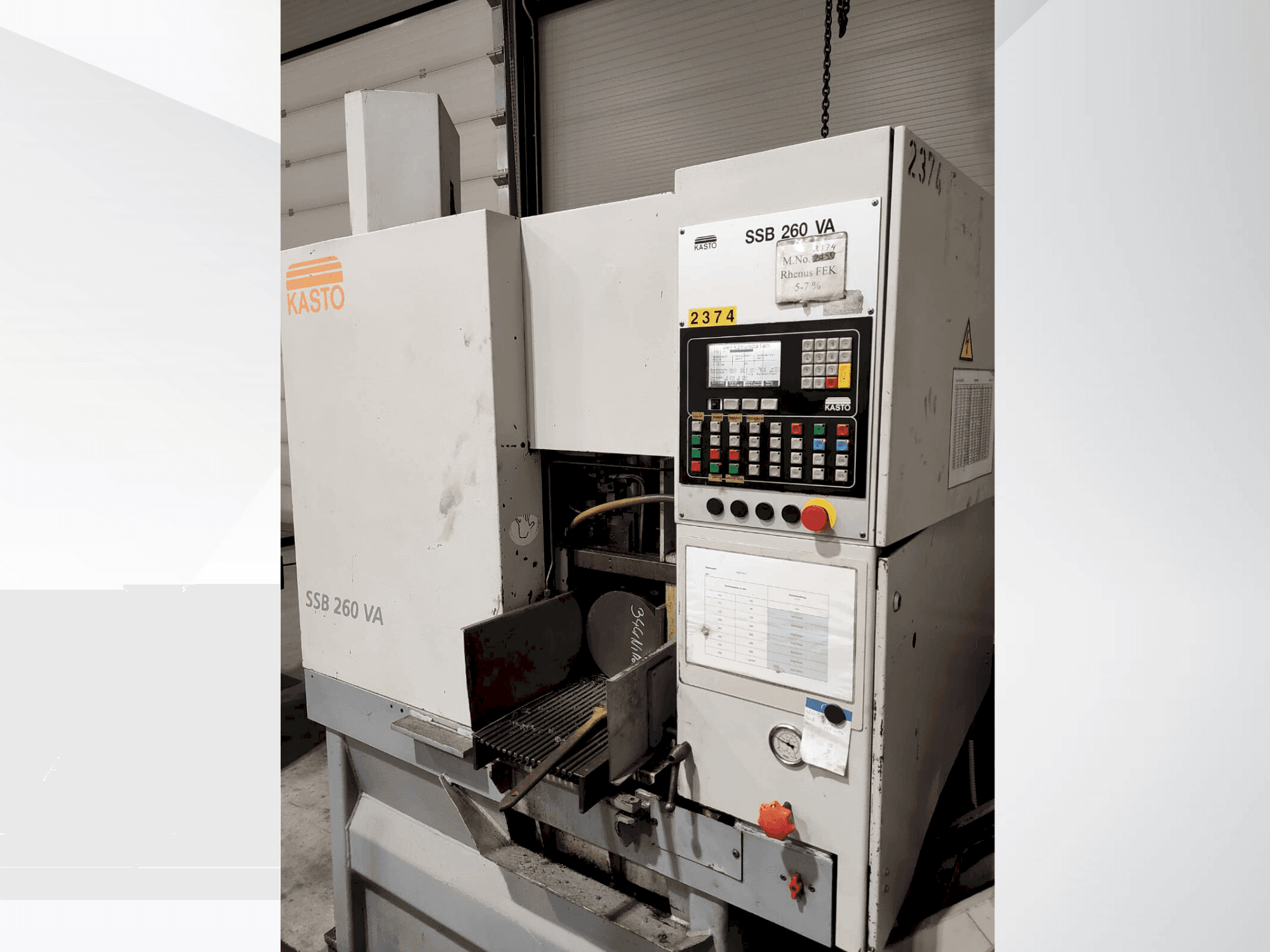 Front view of KASTO SSB 260 VA  machine