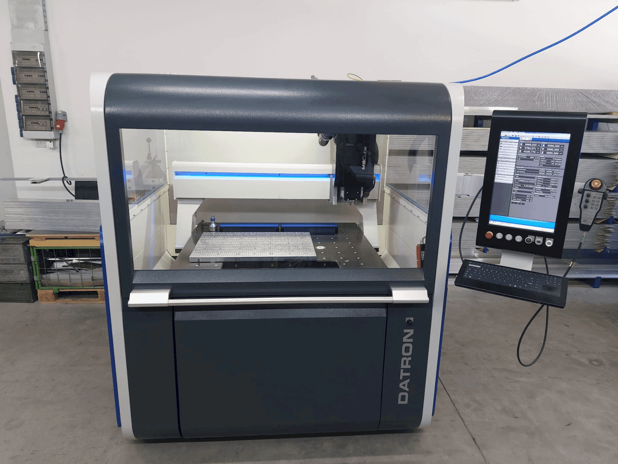 Front view of Datron M8 Cube  machine