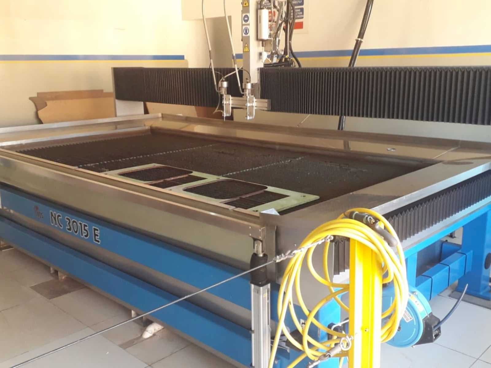 Front view of Waterjet Sweeden NC 3015 e  machine