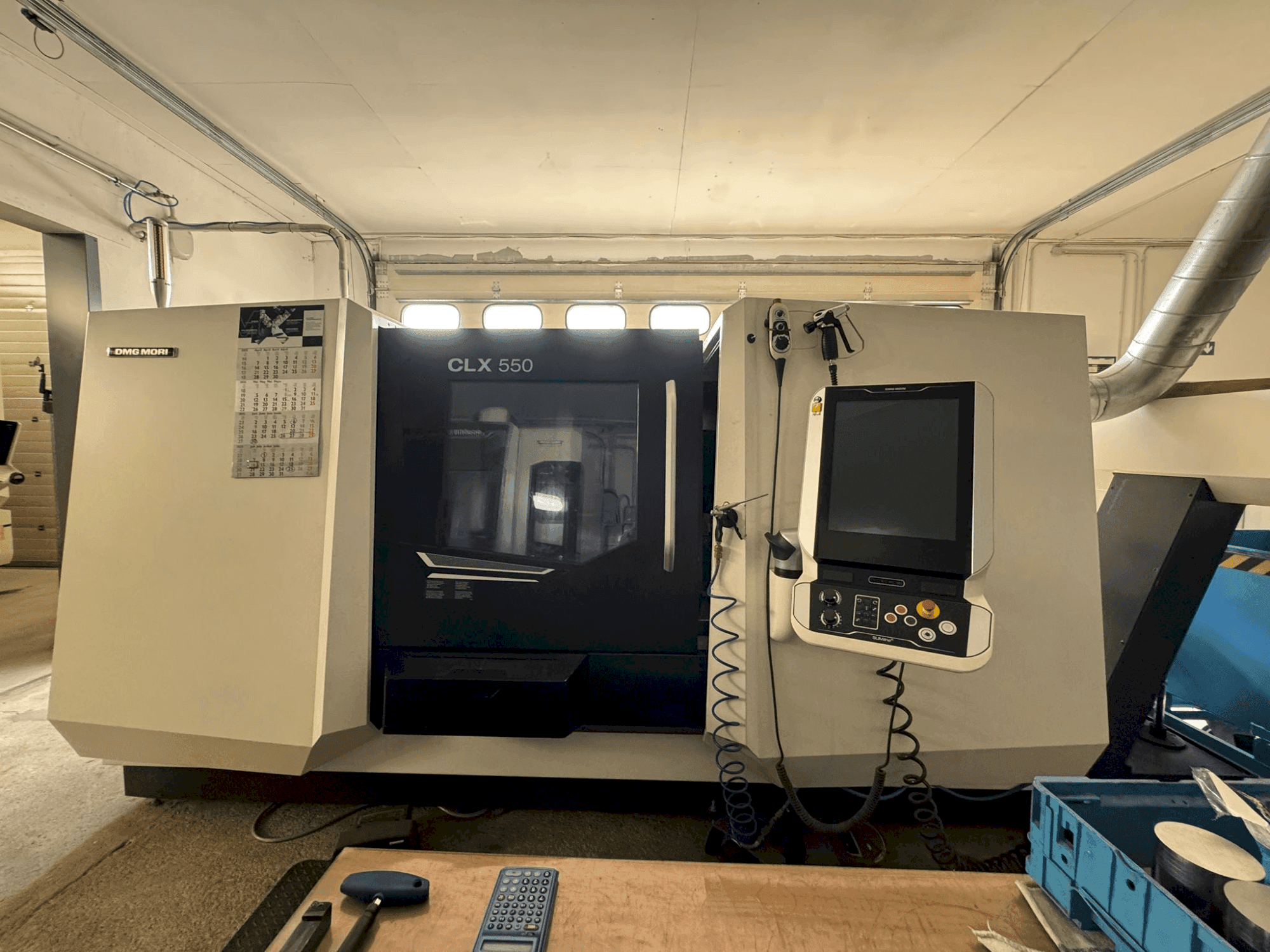 Front view of DMG MORI CLX 550 V6 machine