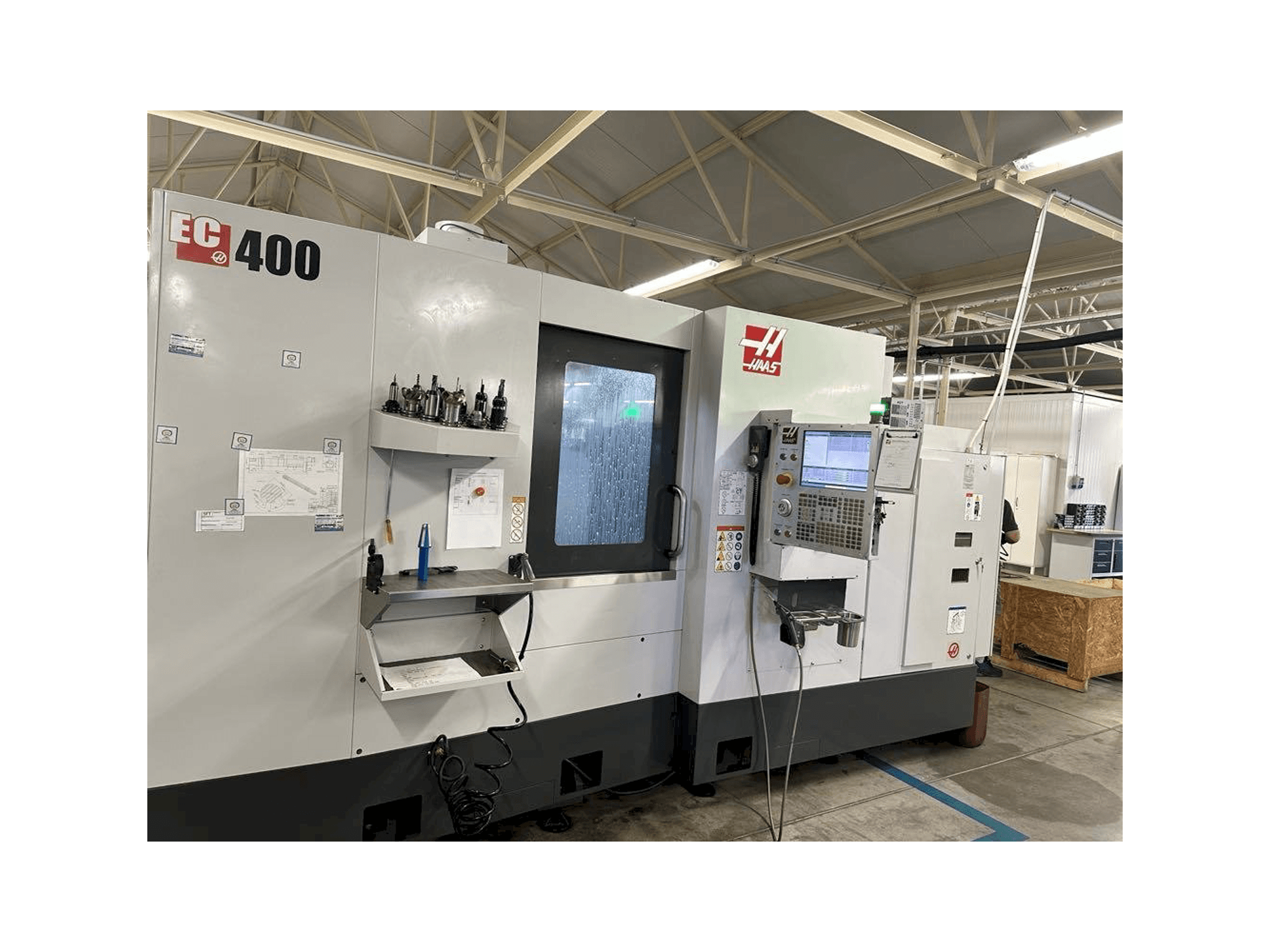 Front view of HAAS EC-400 machine