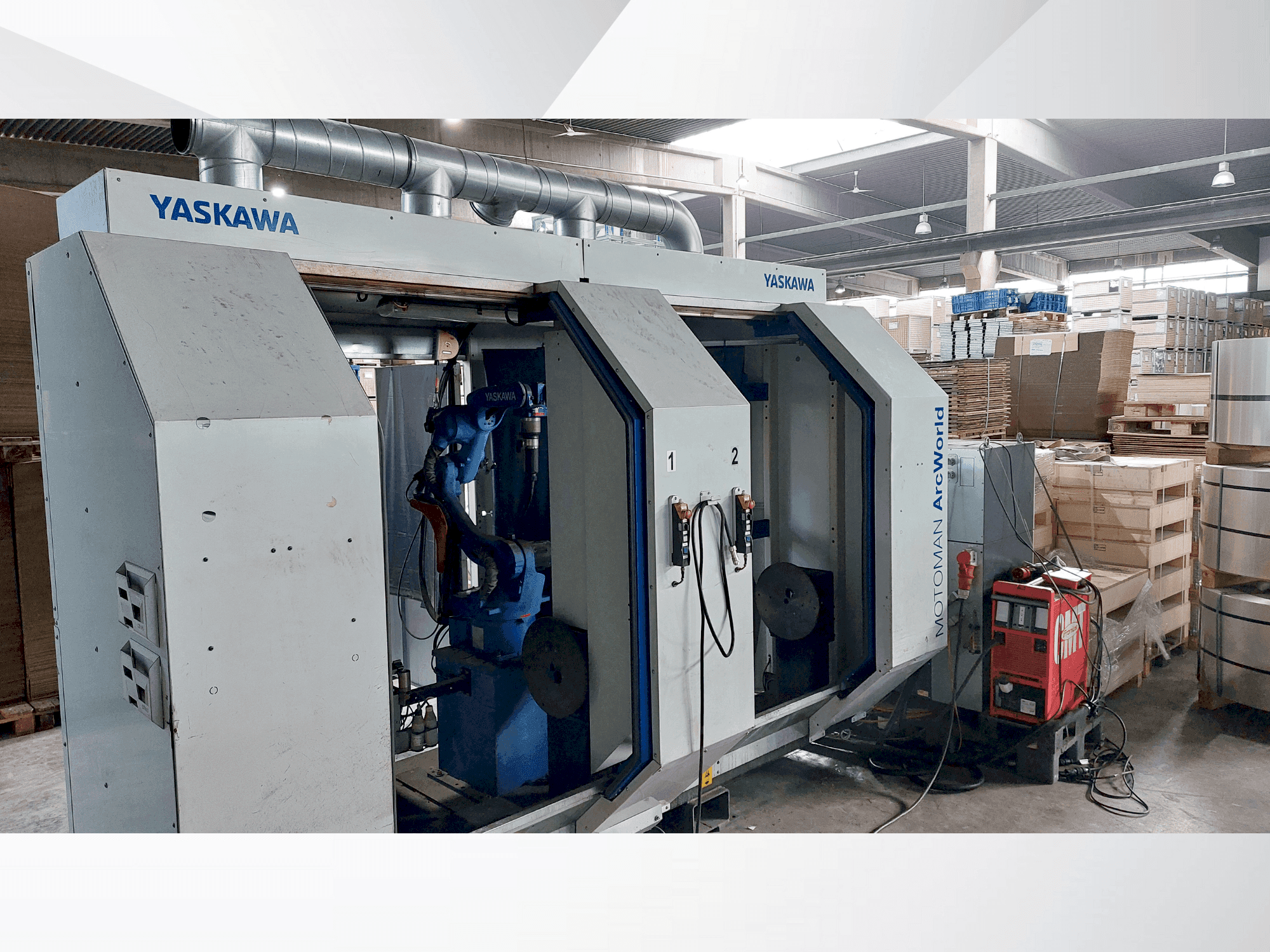 Front view of Yaskawa Motoman ArcWorld machine