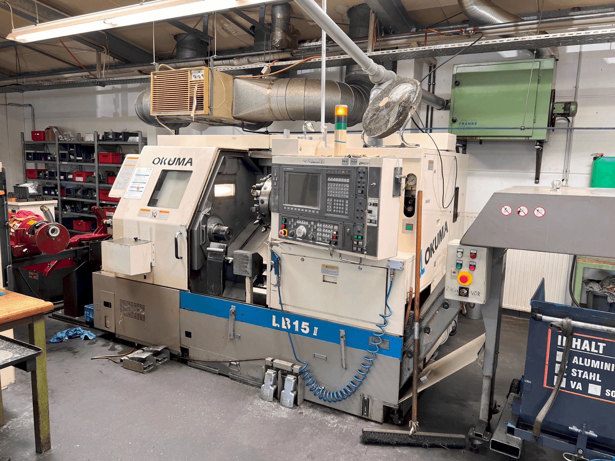 Front view of Okuma LB15II machine