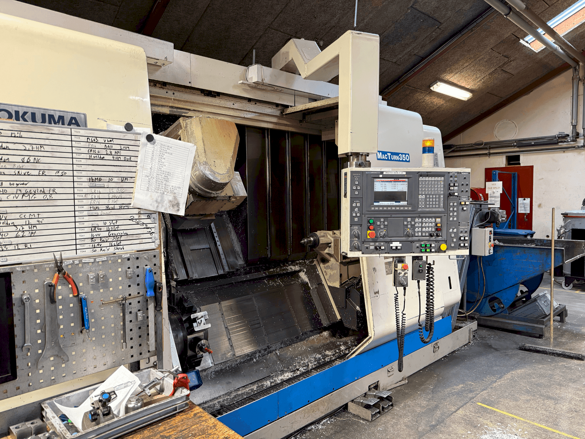 Front view of Okuma MacTurn 350 machine