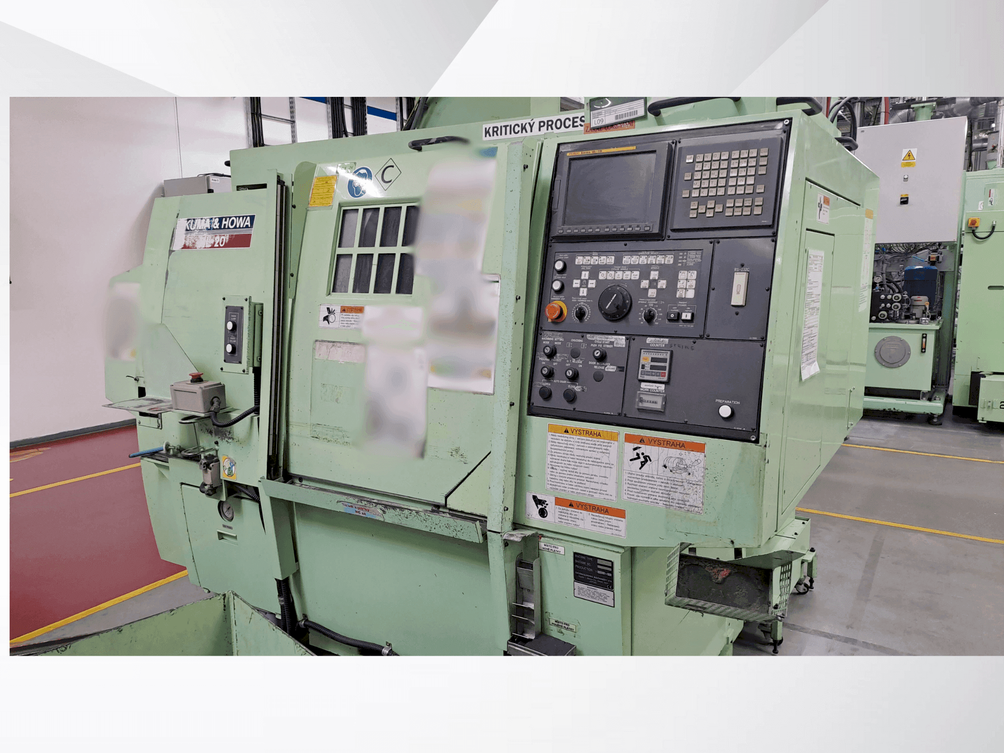 Front view of OKUMA & HOWA HL-20 machine