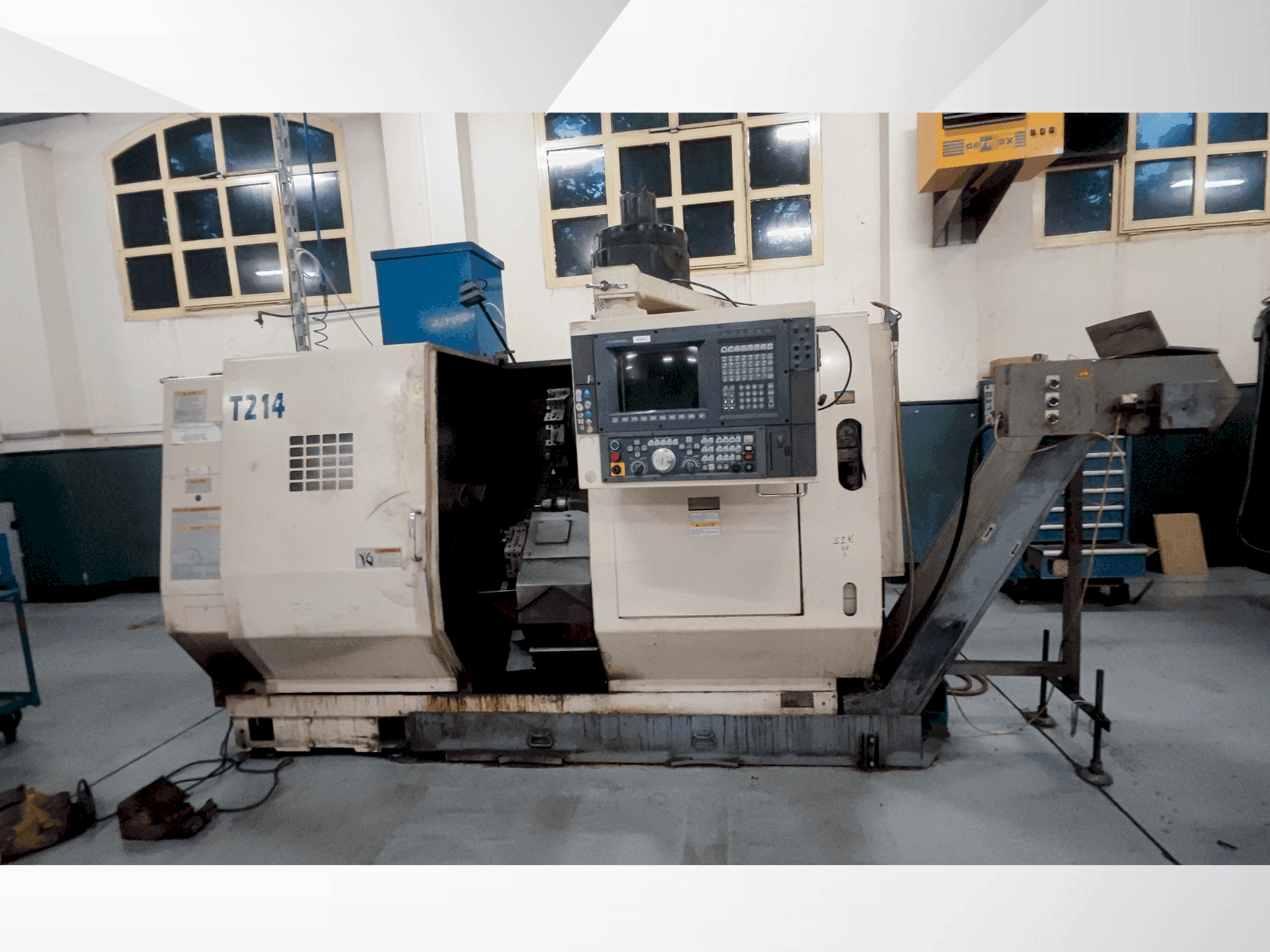 Front view of Okuma LU 15 machine