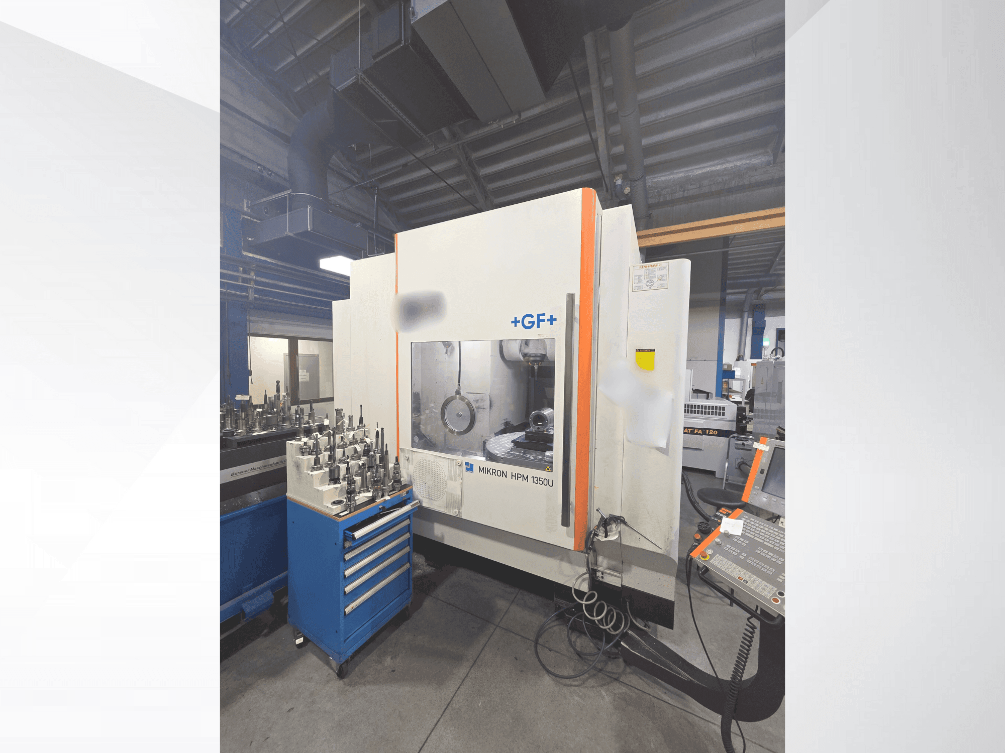 Front view of +GF+ MIKRON HPM 1350U machine