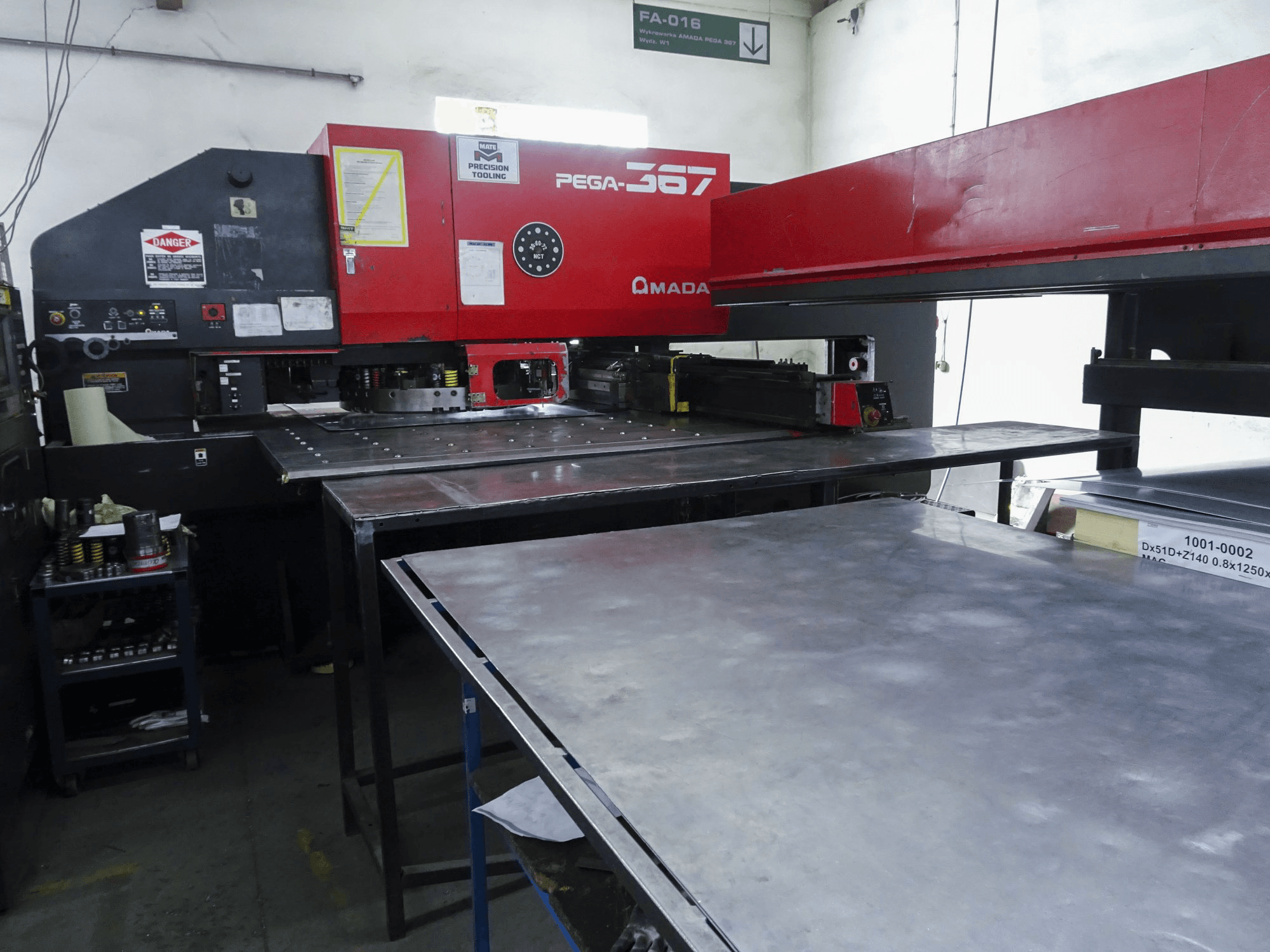 Left view of AMADA PEGA 367 machine