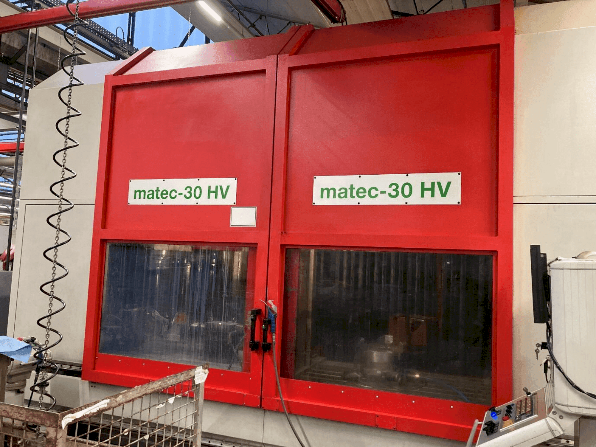Front view of Matec 30 HV machine